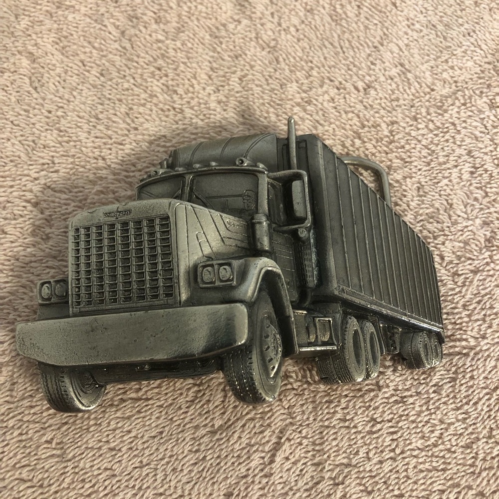 Vintage 1980 Great American Buckle Company Semi Truck Belt Buckle #240